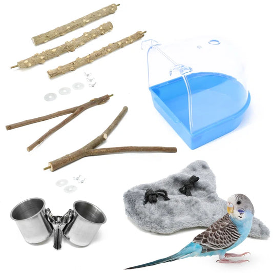 8 Piece Bird Cage Starter Kit Accessories